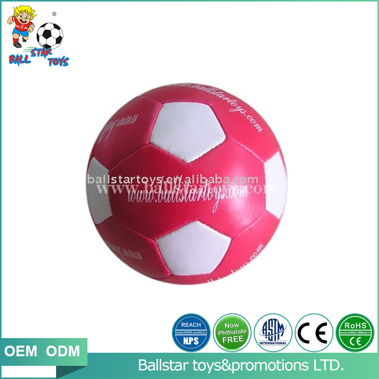 Red and White vinyl stuffed soccer ball