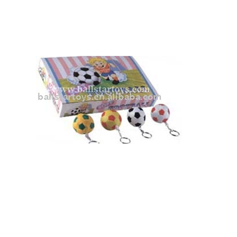 2 inch stuffed soft soccer ball keychain gift