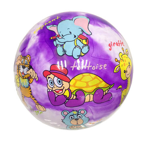 Animals pattern inflatable rubber ball