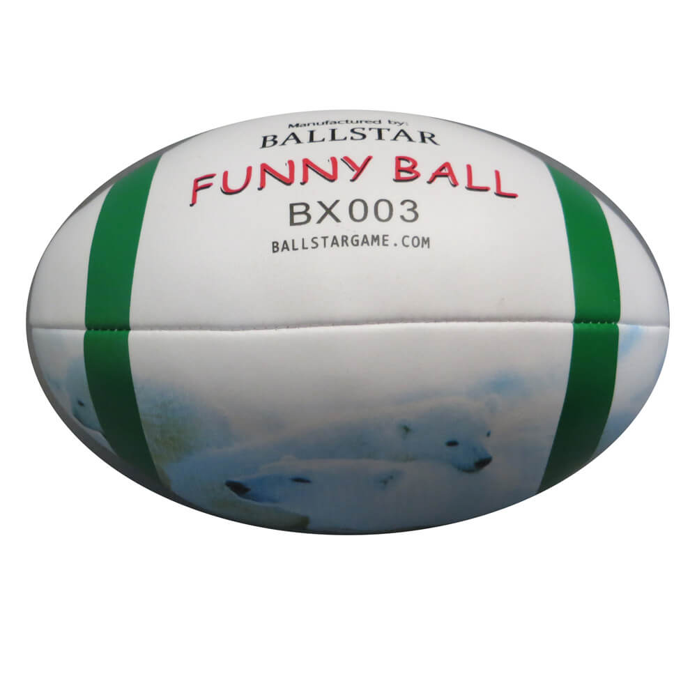 Leather soft toy rugby ball