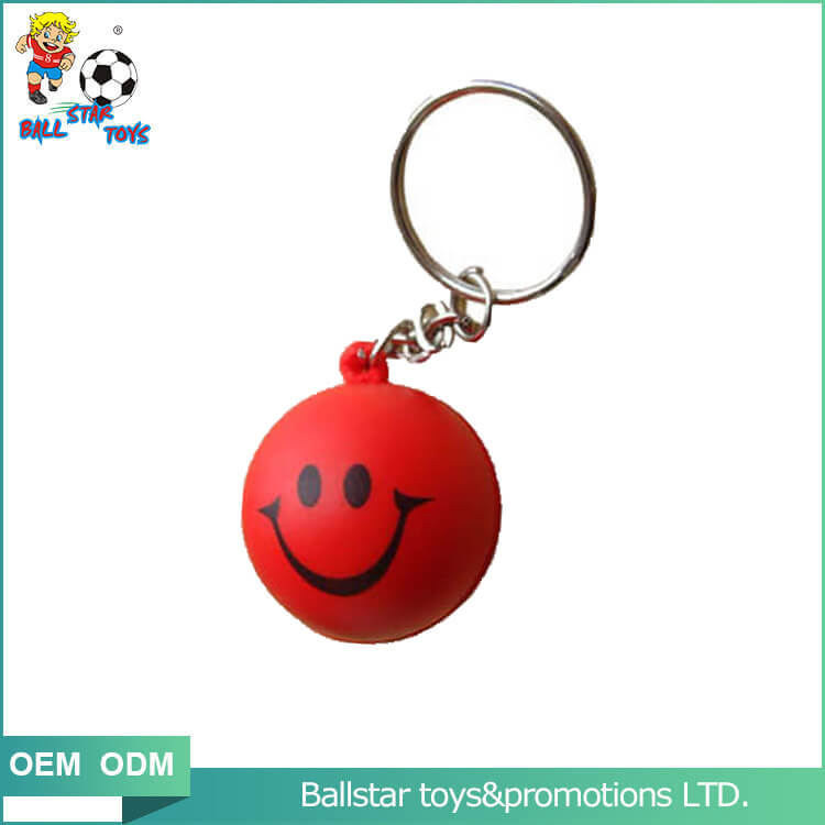 PU foam smiling face keychain