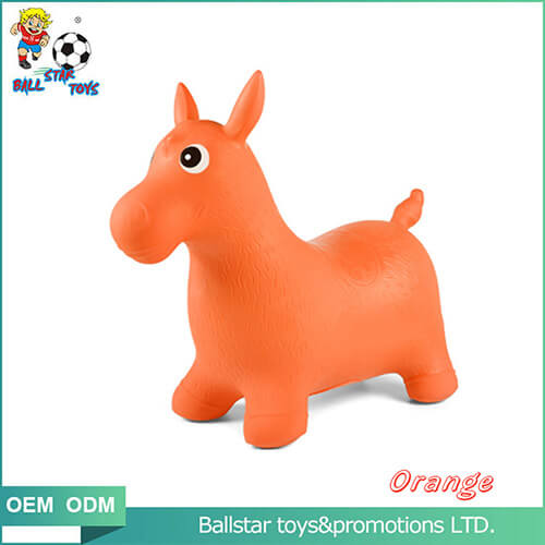 orange inflatable jumping horse toy 